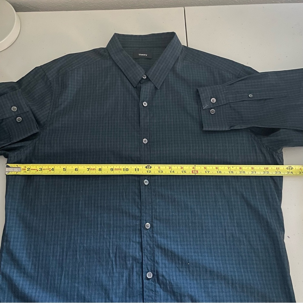 THEORY Long Sleeve Plaid Button Down Dress Shirt Men’s Size XL - Picture 5 of 7